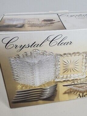 Crystal Clear Alexandria Taster Dessert Plates Set Of 6 Dining Home Decor